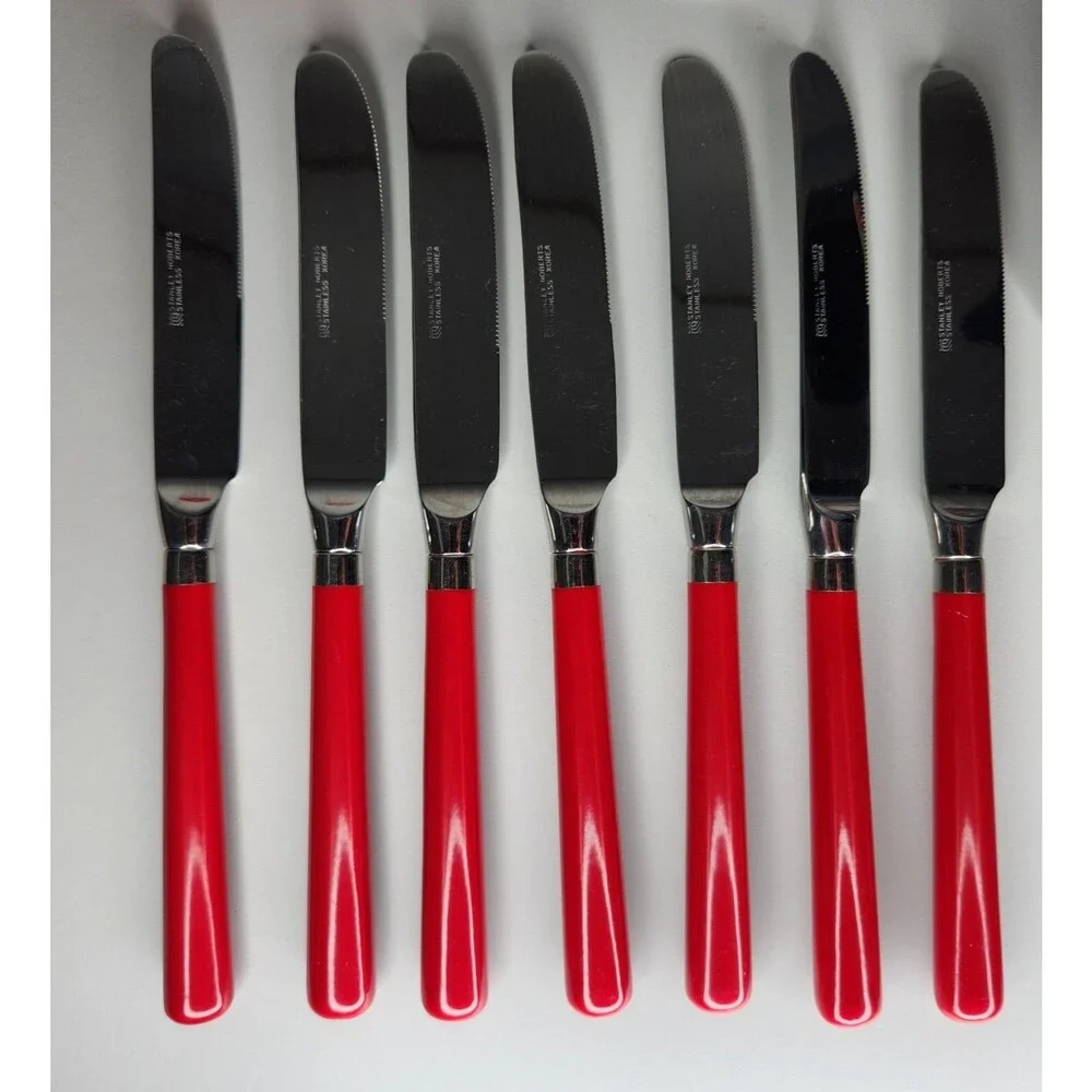 Stanley Roberts Flatware Red Spectrum Korea Stainless Cutlery Misc 19 Pc Lot